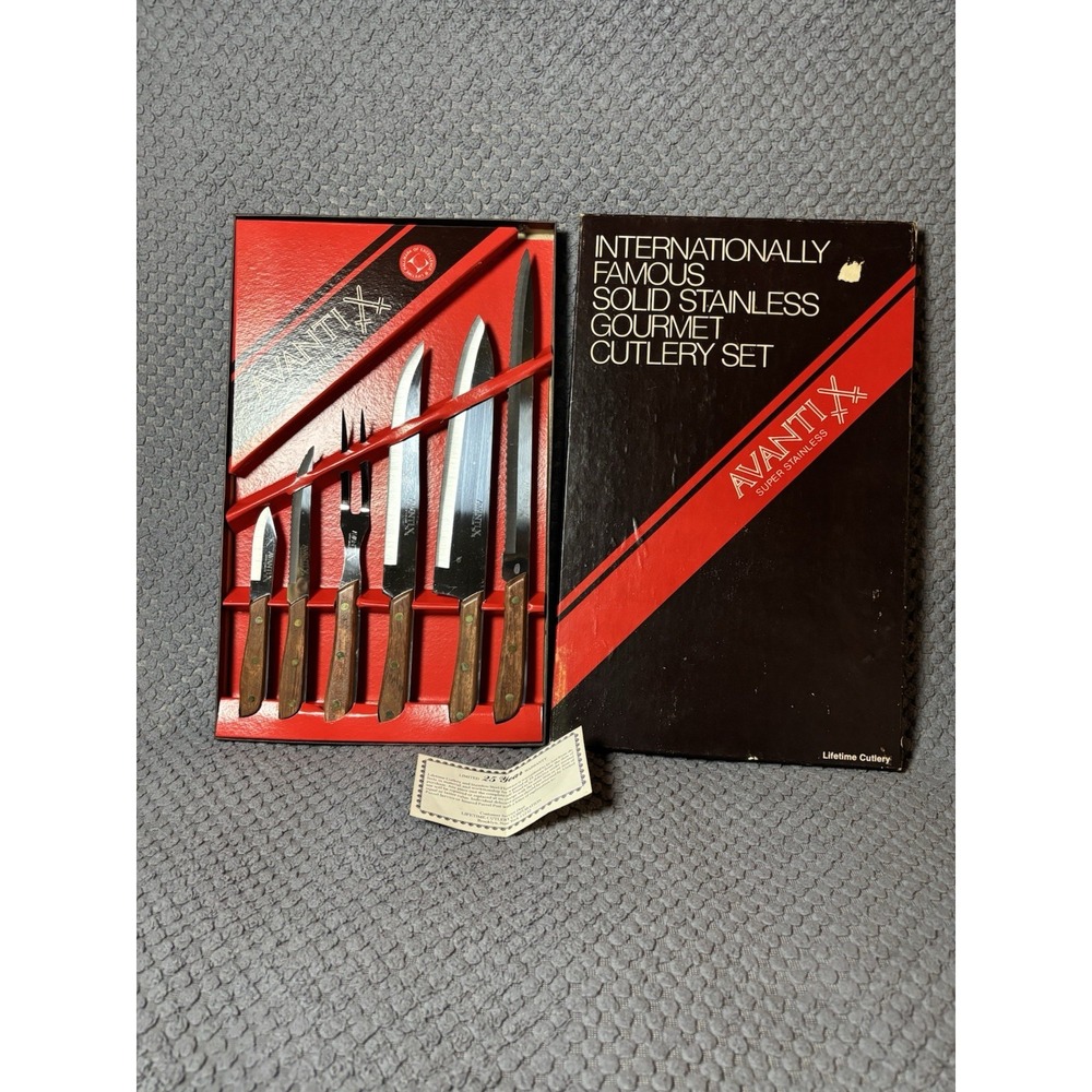 New Vintage‎ Avanti Super Stainless Boxed 6 PC Gourmet Cutlery Set